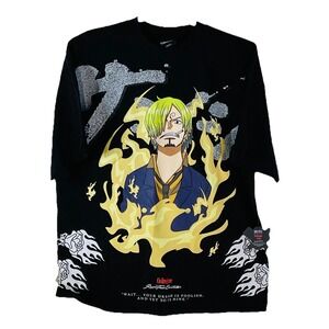 Civil Regime x One Piece Sanji's Rise Classic Oversized Tee Mens Large Black